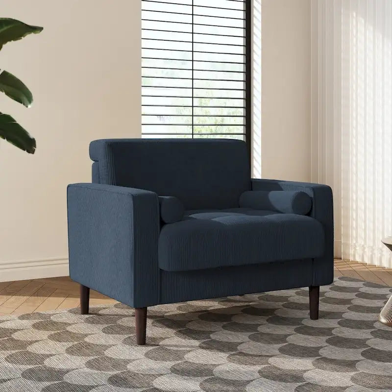 Poltrona d'Appoggio in Velluto a Coste, Stile Mid-Century, Singola o Set da 2
