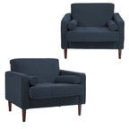 Poltrona d'Appoggio in Velluto a Coste, Stile Mid-Century, Singola o Set da 2