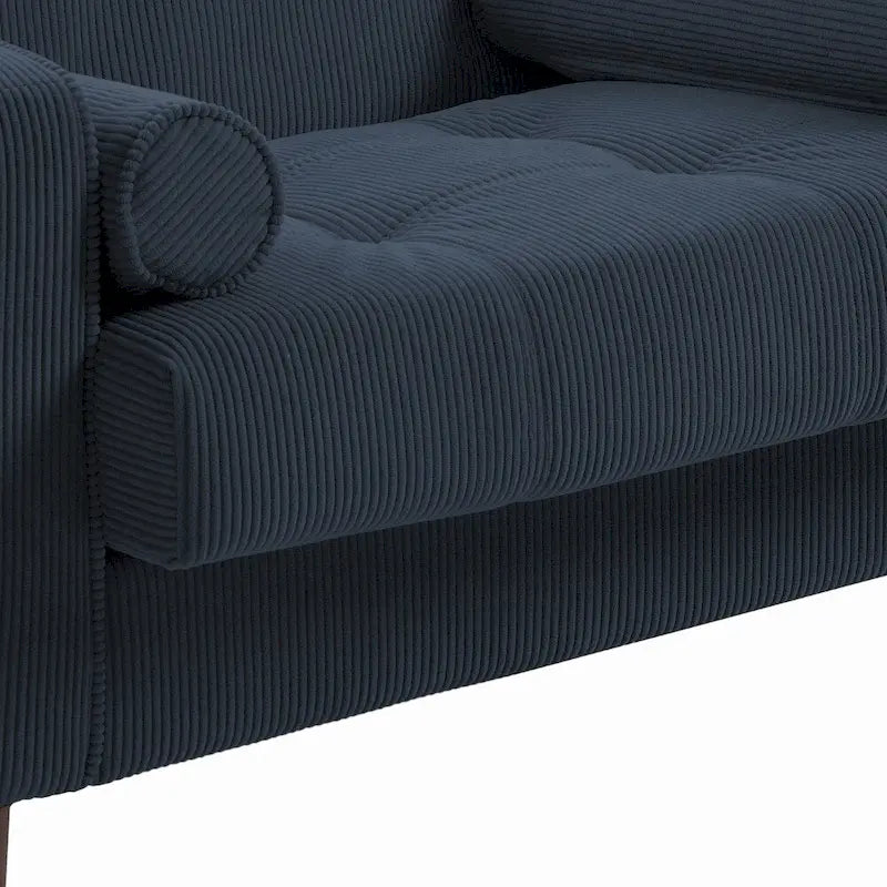 Poltrona d'Appoggio in Velluto a Coste, Stile Mid-Century, Singola o Set da 2