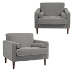 Poltrona d'Appoggio in Velluto a Coste, Stile Mid-Century, Singola o Set da 2