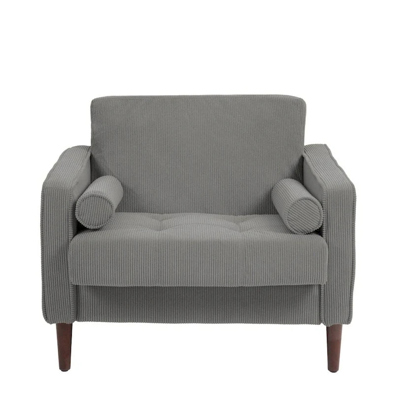 Poltrona d'Appoggio in Velluto a Coste, Stile Mid-Century, Singola o Set da 2
