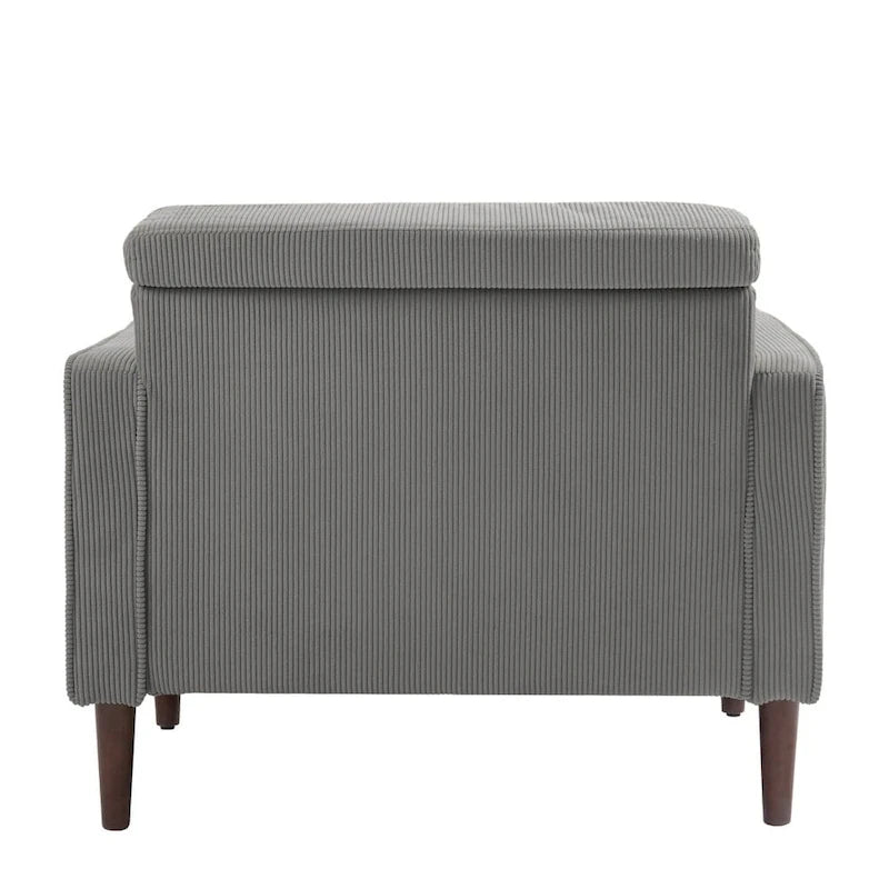 Poltrona d'Appoggio in Velluto a Coste, Stile Mid-Century, Singola o Set da 2