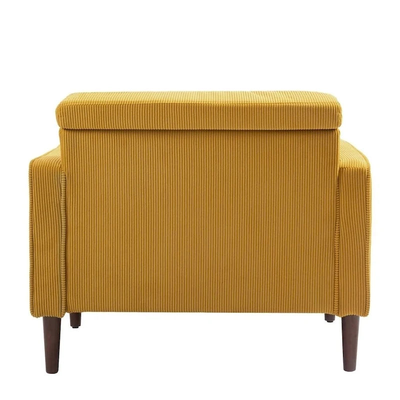 Poltrona d'Appoggio in Velluto a Coste, Stile Mid-Century, Singola o Set da 2