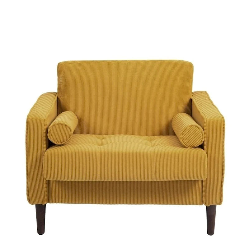 Poltrona d'Appoggio in Velluto a Coste, Stile Mid-Century, Singola o Set da 2