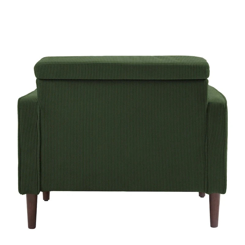 Poltrona d'Appoggio in Velluto a Coste, Stile Mid-Century, Singola o Set da 2
