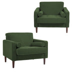 Poltrona d'Appoggio in Velluto a Coste, Stile Mid-Century, Singola o Set da 2