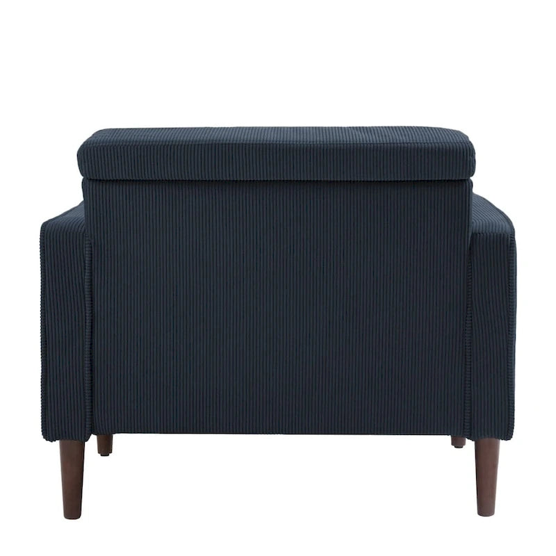 Poltrona d'Appoggio in Velluto a Coste, Stile Mid-Century, Singola o Set da 2