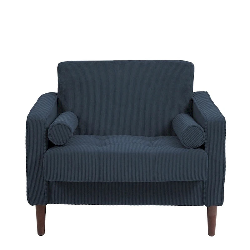 Poltrona d'Appoggio in Velluto a Coste, Stile Mid-Century, Singola o Set da 2