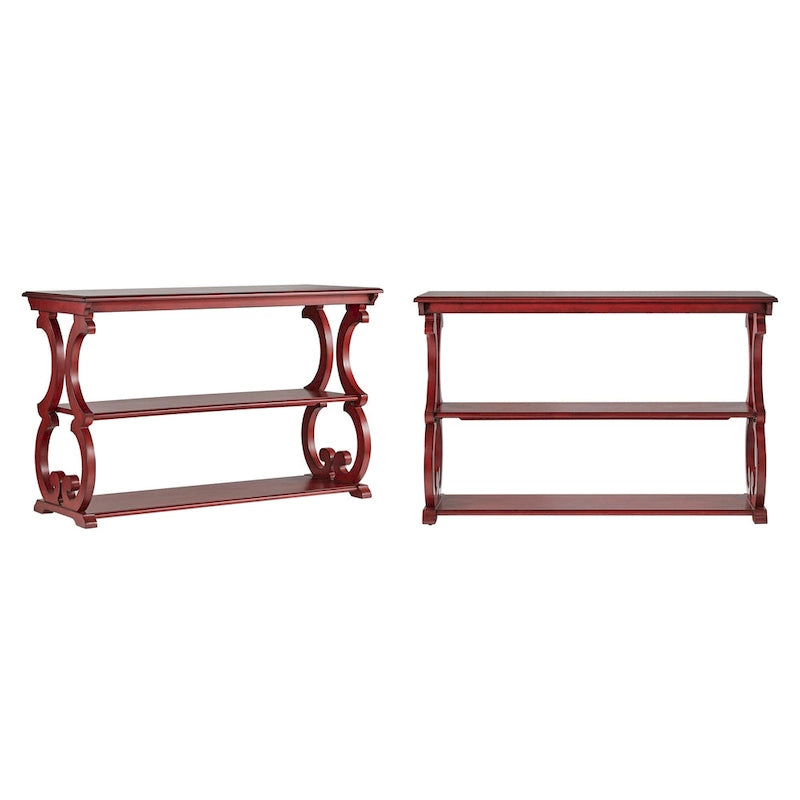 Tavolo a Consolle intagliato in Legno – Rosso Bacca / Verde Salvia Antico / Rovere / Nero Antico