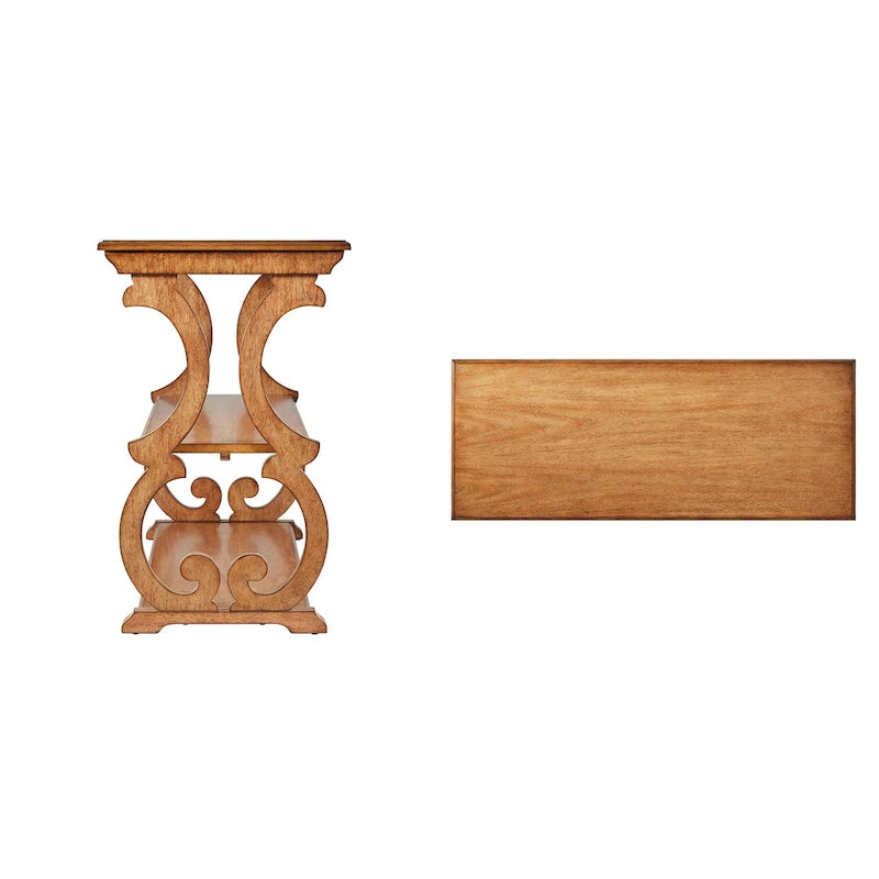 Tavolo a Consolle intagliato in Legno – Rosso Bacca / Verde Salvia Antico / Rovere / Nero Antico