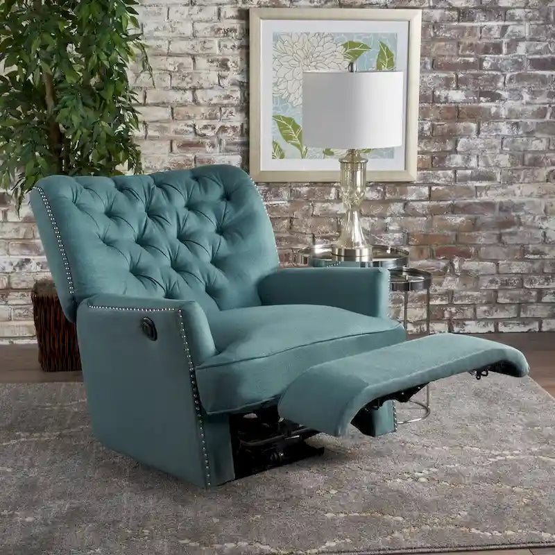 Poltrona reclinabile elettrica in tessuto trapuntato, multicolore, monoposto, gambe nere