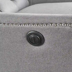 Poltrona reclinabile elettrica in tessuto trapuntato, multicolore, monoposto, gambe nere