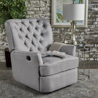 Poltrona reclinabile elettrica in tessuto trapuntato, multicolore, monoposto, gambe nere