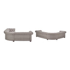 Divano Sezionale Chesterfield a L a 6 Posti – Velluto / Lino / Pelle