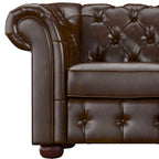 Divano Sezionale Chesterfield a L a 6 Posti – Velluto / Lino / Pelle
