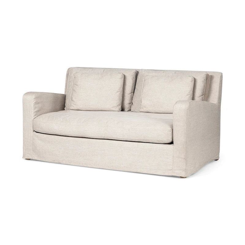 Divano Due Posti con Fodera Rimovibile – Beige / Grigio Ghiaccio / Grigio Antracite
