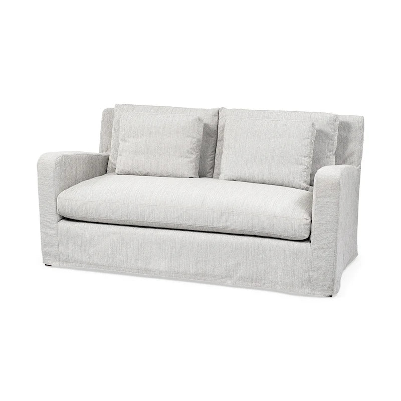 Divano Due Posti con Fodera Rimovibile – Beige / Grigio Ghiaccio / Grigio Antracite