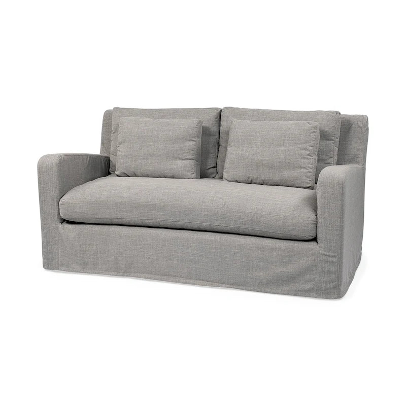 Divano Due Posti con Fodera Rimovibile – Beige / Grigio Ghiaccio / Grigio Antracite