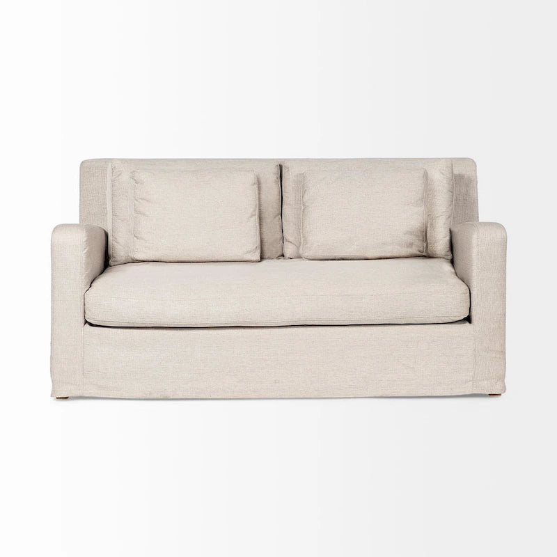 Divano Due Posti con Fodera Rimovibile – Beige / Grigio Ghiaccio / Grigio Antracite