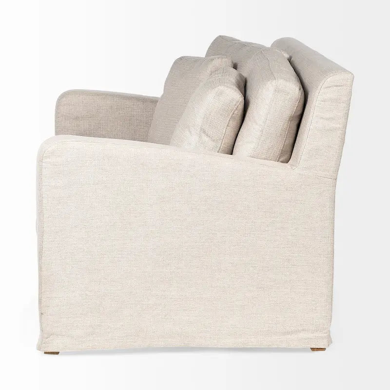 Divano Due Posti con Fodera Rimovibile – Beige / Grigio Ghiaccio / Grigio Antracite