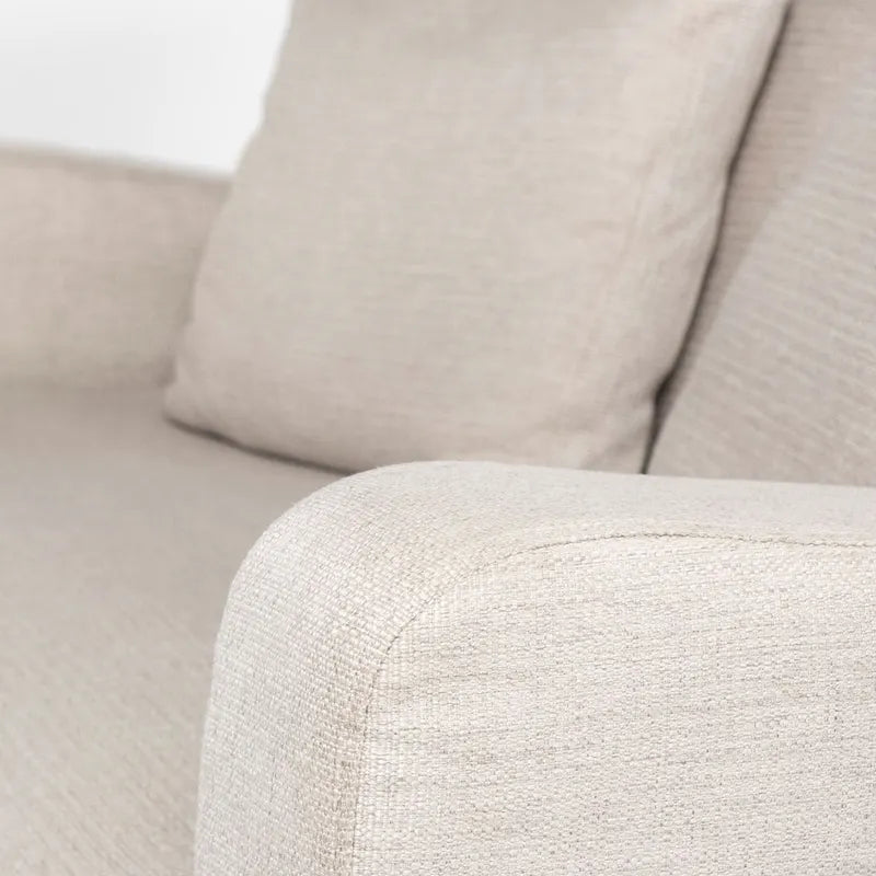 Divano Due Posti con Fodera Rimovibile – Beige / Grigio Ghiaccio / Grigio Antracite