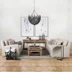 Divano Due Posti con Fodera Rimovibile – Beige / Grigio Ghiaccio / Grigio Antracite