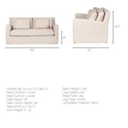 Divano Due Posti con Fodera Rimovibile – Beige / Grigio Ghiaccio / Grigio Antracite