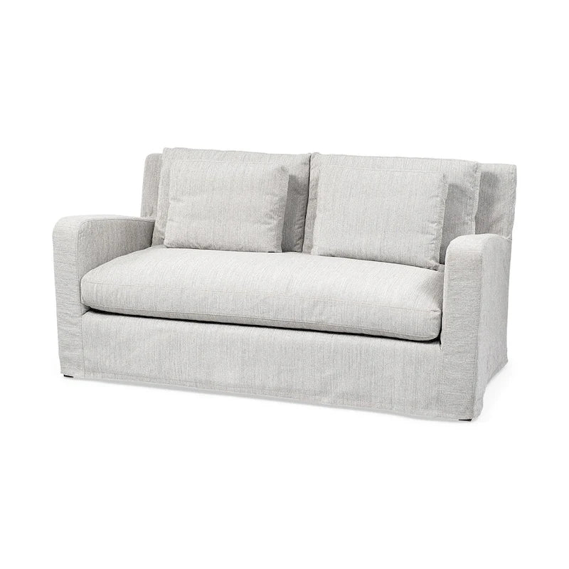 Divano Due Posti con Fodera Rimovibile – Beige / Grigio Ghiaccio / Grigio Antracite