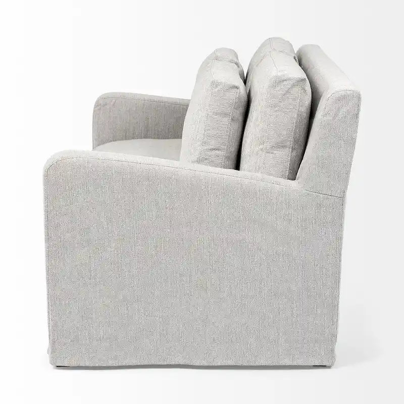 Divano Due Posti con Fodera Rimovibile – Beige / Grigio Ghiaccio / Grigio Antracite