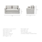 Divano Due Posti con Fodera Rimovibile – Beige / Grigio Ghiaccio / Grigio Antracite