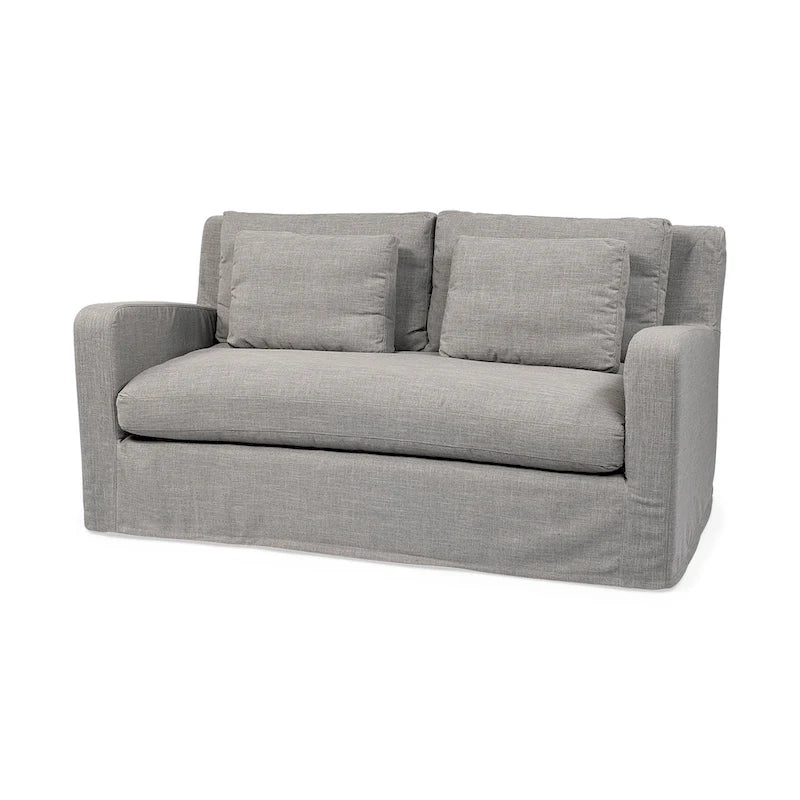 Divano Due Posti con Fodera Rimovibile – Beige / Grigio Ghiaccio / Grigio Antracite