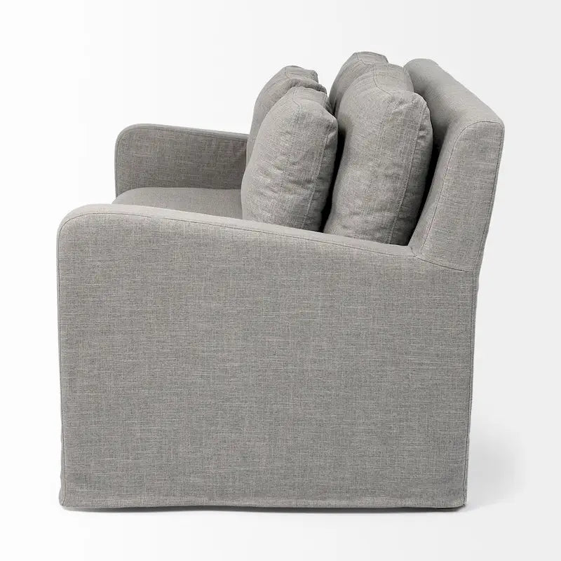 Divano Due Posti con Fodera Rimovibile – Beige / Grigio Ghiaccio / Grigio Antracite