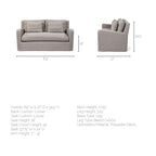 Divano Due Posti con Fodera Rimovibile – Beige / Grigio Ghiaccio / Grigio Antracite