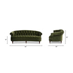 Divano Chesterfield in velluto con bottoni, a 3 posti, colori assortiti