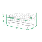 Divano Chesterfield in velluto con bottoni, a 3 posti, colori assortiti