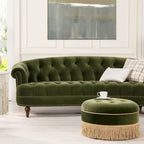 Divano Chesterfield in velluto con bottoni, a 3 posti, colori assortiti
