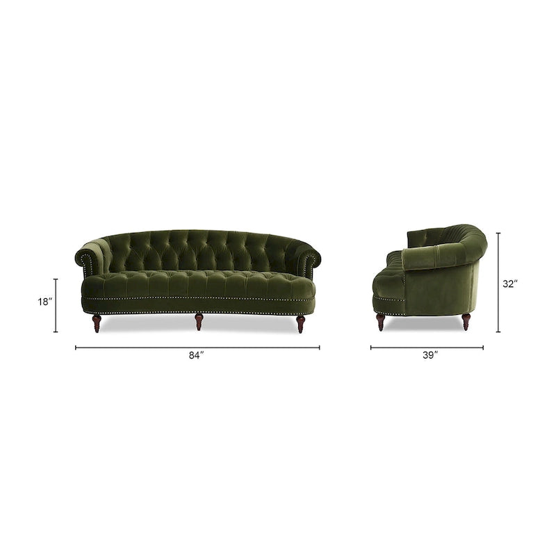 Divano Chesterfield in velluto con bottoni, a 3 posti, colori assortiti