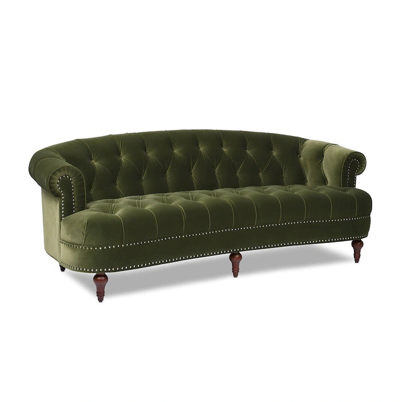 Divano Chesterfield in velluto con bottoni, a 3 posti, colori assortiti