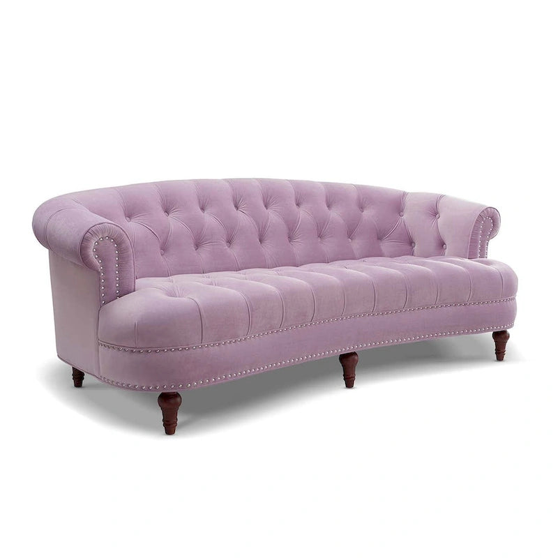 Divano Chesterfield in velluto con bottoni, a 3 posti, colori assortiti