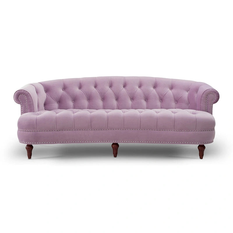 Divano Chesterfield in velluto con bottoni, a 3 posti, colori assortiti