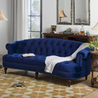 Divano Chesterfield in velluto con bottoni, a 3 posti, colori assortiti