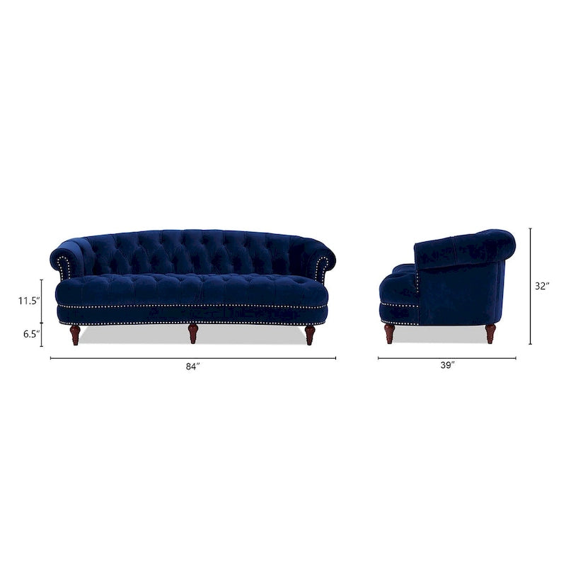 Divano Chesterfield in velluto con bottoni, a 3 posti, colori assortiti