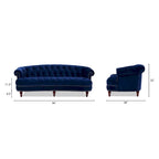 Divano Chesterfield in velluto con bottoni, a 3 posti, colori assortiti