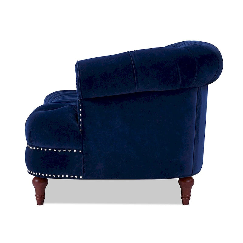 Divano Chesterfield in velluto con bottoni, a 3 posti, colori assortiti