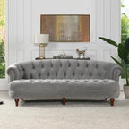 Divano Chesterfield in velluto con bottoni, a 3 posti, colori assortiti