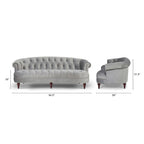Divano Chesterfield in velluto con bottoni, a 3 posti, colori assortiti