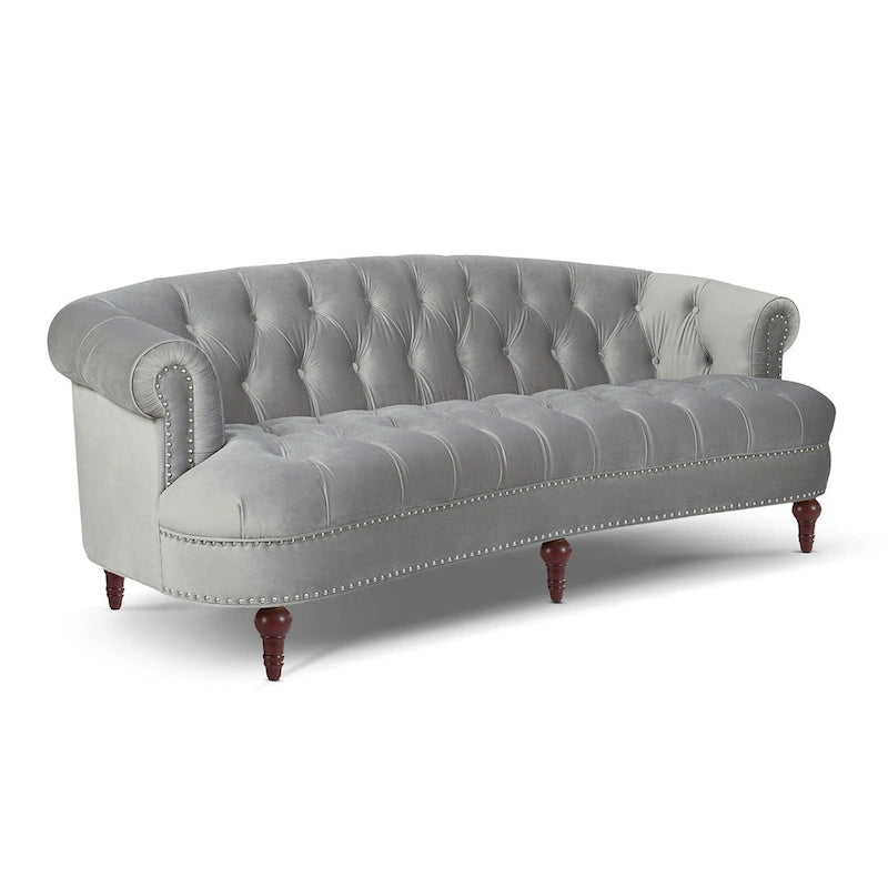 Divano Chesterfield in velluto con bottoni, a 3 posti, colori assortiti