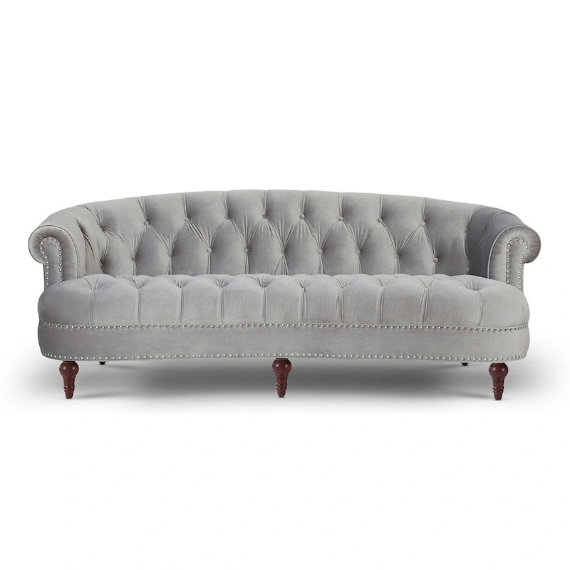 Divano Chesterfield in velluto con bottoni, a 3 posti, colori assortiti