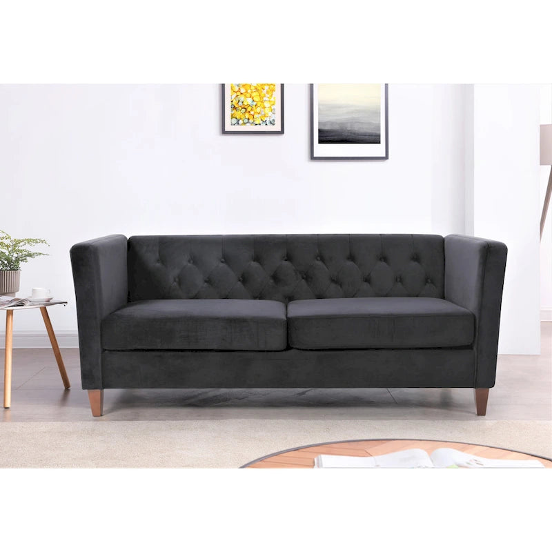 Lisette 73.3  Velvet Square Arm Sofa