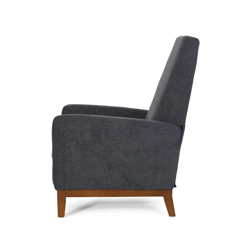 Poltrona reclinabile pushback in tessuto marrone, stile contemporaneo, monoposto